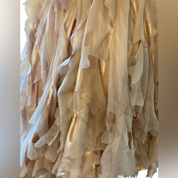 MNM Couture - JD011 Pleated Embellished Layered high low gown - Picture 5 of 5